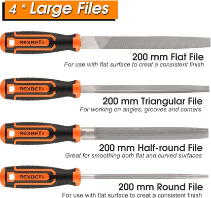 REXBETI 25Pcs Metal File Set, Premium Grade T12 Drop Forged Alloy Steel - Image 3