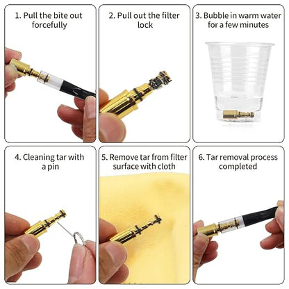 Cigarette Filters Gold Plating 10pcs Cigarette Holder Reusable Clean Tar - Image 5