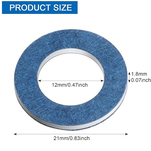 Mudder 50 Pieces Aluminum Engine Transmission Fluid Oil Crush Washers Drain - Image 2