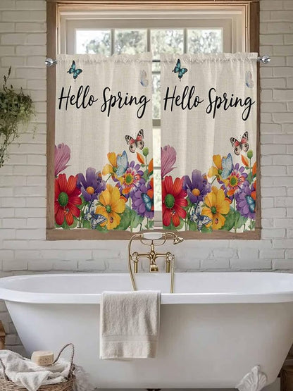 Spring Flowers Kitchen Curtains 54 Inches length, Farmhouse Vintage Country - Image 7