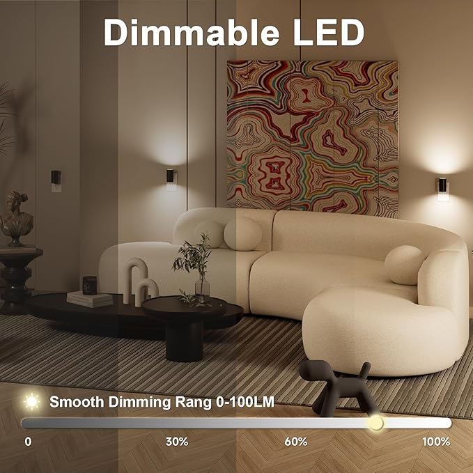 NIORSUN Night Lights Plug into Wall, Dimmable with 3 Color Modes & Auto On/Off Sensor, Ultra-Slim Nightlight for Hallway, Bathroom, Bedroom, Nursery, Kitchen (6 Pack, Black)