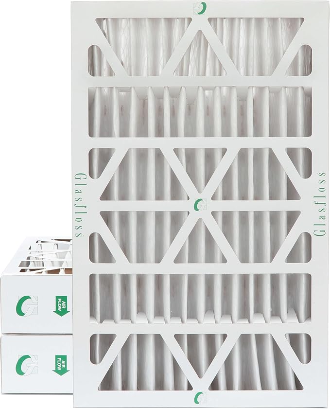 Glasfloss 12x24x4 MERV 10 4" Inch Pleated Air Filters Box of 3. Actual Size: by Glasfloss