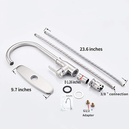 Single Handle Kitchen Faucet Stainless Steel Brushed Nickel，Modern High Arc - Image 6