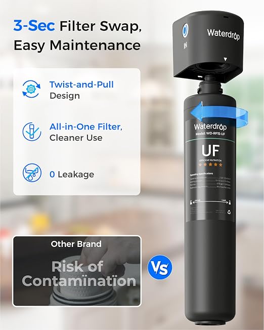 Waterdrop 15UA-UF 0.01 μm Ultra Filtration Under Sink Water Filter System - Image 8