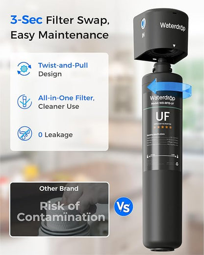 Waterdrop 15UA-UF 0.01 μm Ultra Filtration Under Sink Water Filter System - Image 8