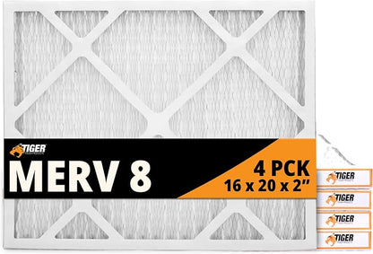 Tiger Tough 16x20x2 Air Filter MERV 8 MPR 600-800, High-Performance Pleated by TIGERTOUGHPRODUCTS