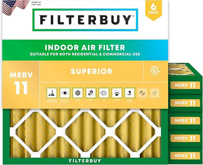 Filterbuy 12x12x2 Air Filter MERV 11 Superior Pet & Allergy Defense, by Filterbuy