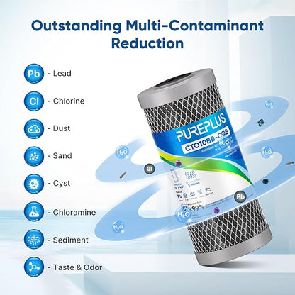 PUREPLUS 5 Micron 10" x 4.5" Whole House Activated Carbon Water Filter - Image 4