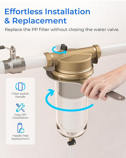 Waterdrop Mega Spin Down Sediment Filter, Reusable Whole House Water Filter - Image 5