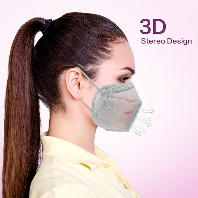 Miuphro KN95 Face Mask 50 Pack, Disposable Respirator Masks, 5 Layer Design - Image 5