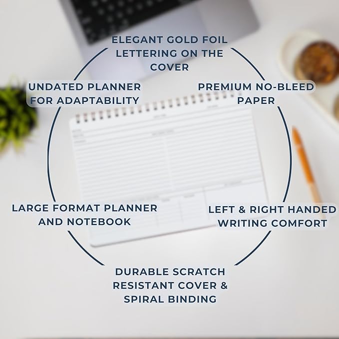 | Meeting Notebook for Work | 8.25" x 11.75" | Project Planner | Simple Design | Multiple Layouts | Office and Business Planner (Rust, Meeting Planner - Landscape)