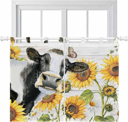 Retro Farmhouse Floral Bedroom Curtains 63 Inch Length, Window Curtains Tab Top by Unknown