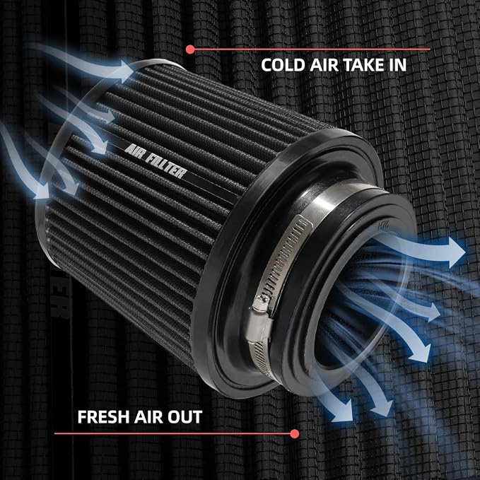 3" 3.5" 4" Inlet Car Replacement Cold Air Intake Filter 76mm 89mm 102mm 3 Sizes - Image 4