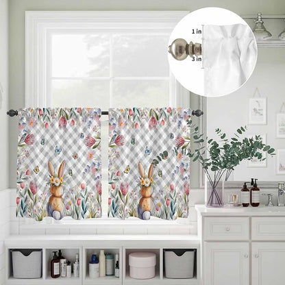 Kitchen Curtains Tiers and Valance Set of 3, Easter Light Filtering Window - Image 8