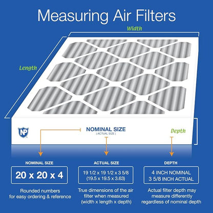 Nordic Pure 20x20x4 Furnace Air Filters MERV 10 Pleated + Carbon 1 Pack - Image 2
