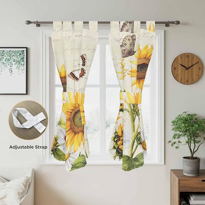 Farm Sunflowers Bathroom Curtains 63 Inch Length, Window Curtains Tab Top - Image 5