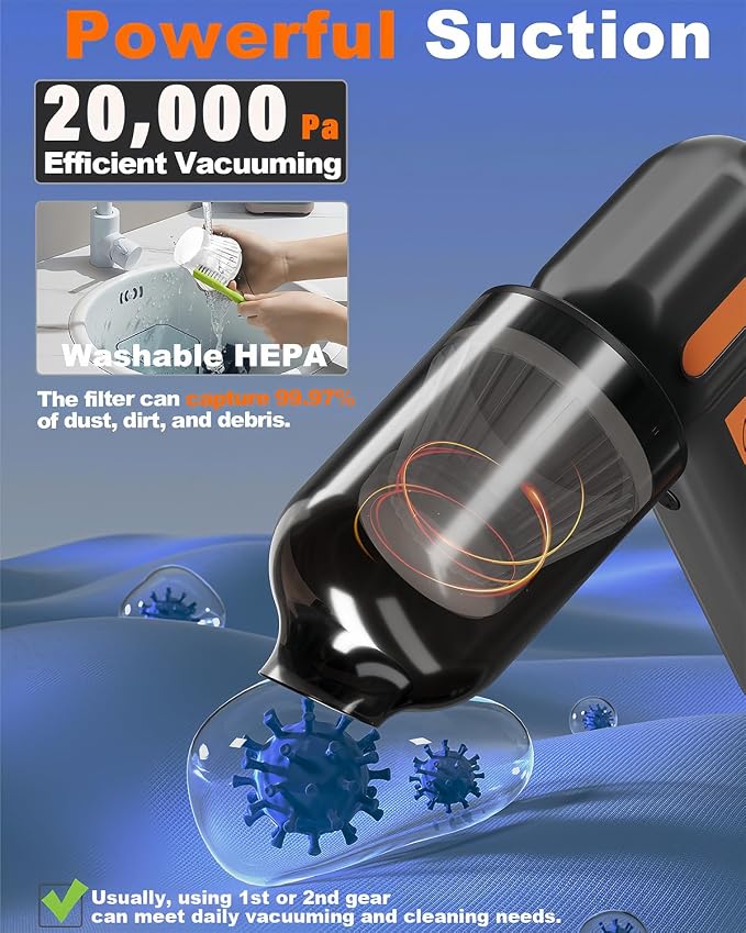 Powerful 2-in-1 Compressed Air Duster & Handheld Car Vacuum Cleaner - Image 2