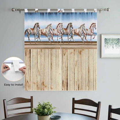 Western Horse Bedroom Curtains 72 Inch Length, Window Curtains Tab Top - Image 4