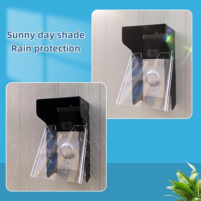 Flip Video Metal Doorbell Rain Cover Sun Shield Hood Plate, Weather Protection Cover Compatible for most doorbells