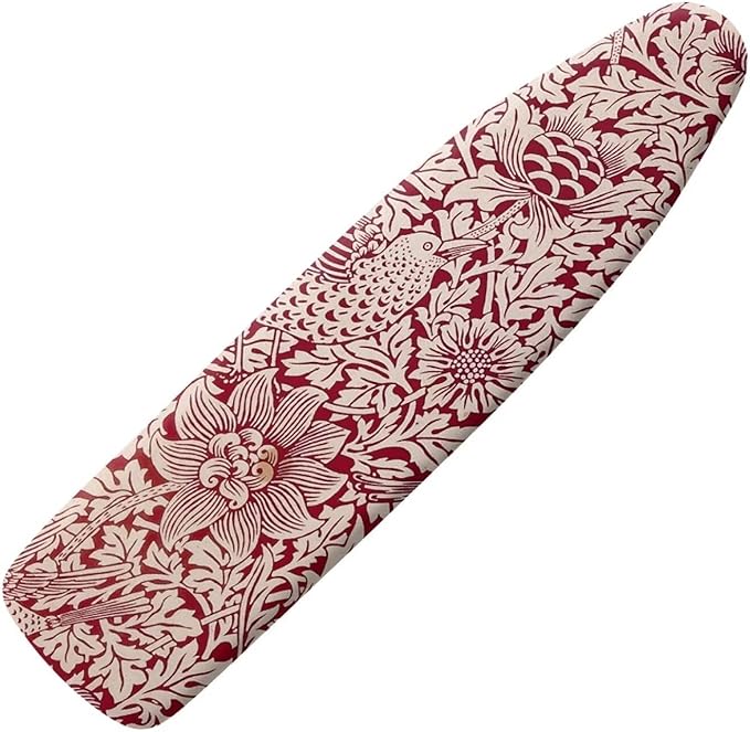 ZCFYGDX Vintage Red Floral Print Ironing Board Cover with Elastic Edge 3 Bottom Nylon Buckle Straps Breathable Resist Scorch Staining Suitable for Size-L Iron Board House William Morris Decor