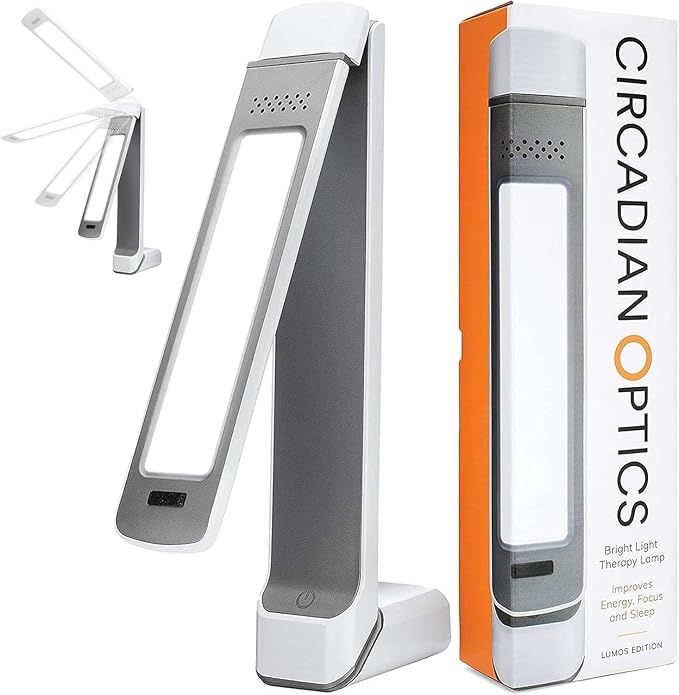 Circadian Optics Lumos 2.0 Bright Light Therapy Desk Lamp | As Seen On Shark Tank | Ultra Powerful 10,000 LUX Brightness | 5500K Color Mimics Noon Day Sun | Improve Your Mood, Sleep, Energy & Focus