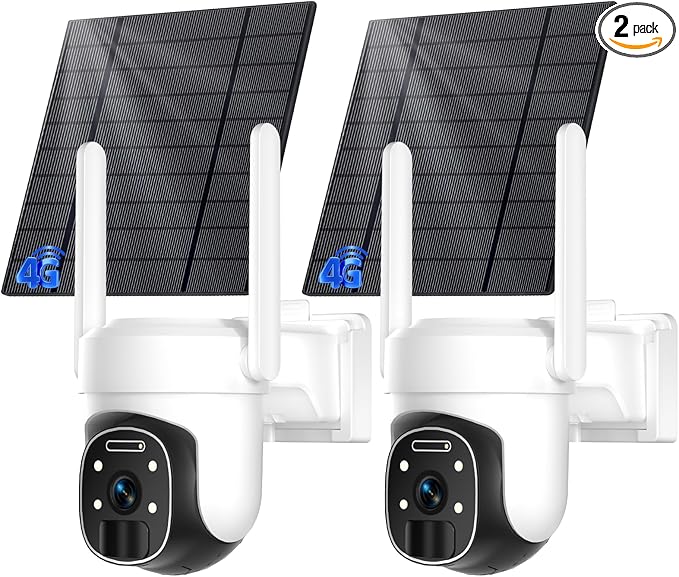 HUEVUE 4G LTE Cellular Security Camera Outdoor, 2K No WiFi Solar Camera Outdoor Wireless Color Night Vision, Cellular Cameras for Security 360° Viewing, PIR Motion Sensor for Farm/RV Update