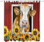 Cows Sunflowers Living Room Curtains 84 Inch Length, Window Curtains Tab Top by Unknown