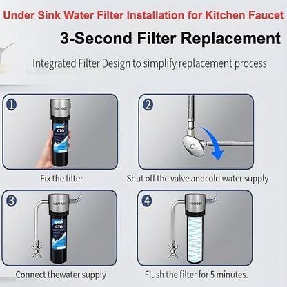 Vortopt Q7 Under Sink Water Filter System, Bad Taste & Odor, Under Counter - Image 7