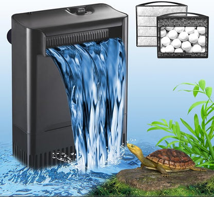 Turtle Tank Filter Aquarium Filter Power Adjustable 20-75 Gal. 290GPH Large by TARARIUM