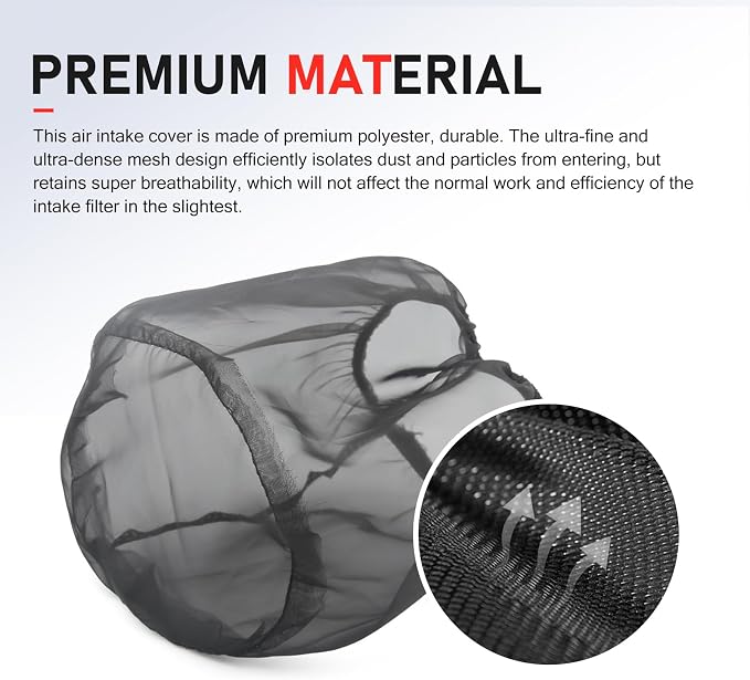 Air Filter Cover, Thickened Car Cold Air Intake Filter Dust Sock Cover - Image 4