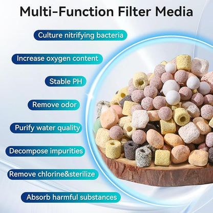 12-in-1 Aquarium Filter Media for Freshwater & Marine Tanks, Bio Filter Mix - Image 3