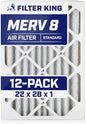 Filter King 22x28x1 Air Filter | 12-PACK | MERV 8 HVAC Pleated A/C Furnace by FilterKing