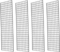 NEESEEYEE Commercial Grade Gridwall Panels – Heavy Duty Grid Panel for Any Retail Display, 2’ Width x 6’ Height, 4 Gridwall Panels Per Carton (Black Finish)