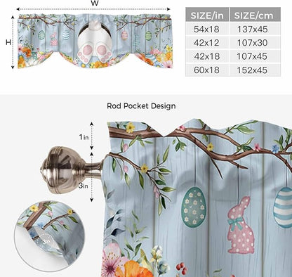 Easter Tie Up Valance Curtains for Windows, Kitchen Curtains Window Shades - Image 6