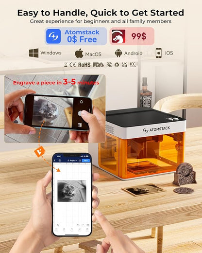 ATOMSTACK P1 5W Laser Engraver, Laser Cutter, Unibody Laser Engraving Machine - Image 8
