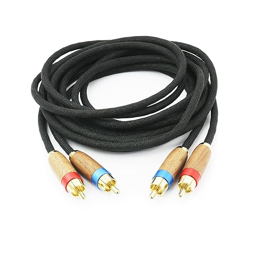 NewFantasia Audiophiles 2RCA Male to 2RCA Male Stereo Audio Cable HiFi System Interconnect Cable 6N OCC Copper Silver Plated Cord Walnut Wood Shell 2 RCA to 2 RCA 5m 16ft