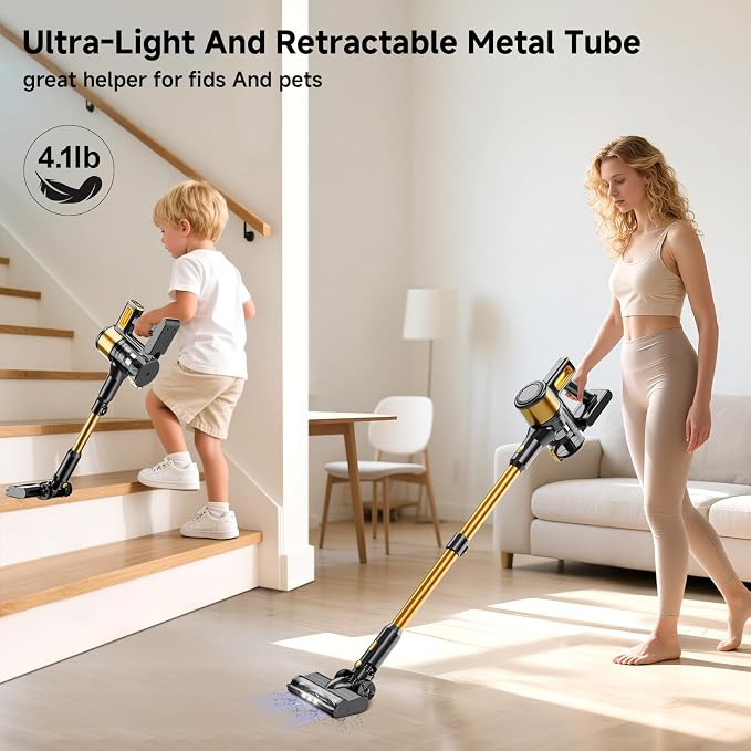 Cordless Vacuum Cleaner, 8 in 1 40Kpa 55Mins, Lightweight Vacuum Cleaners - Image 4