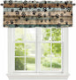 Dog Paws Valances for Windows, Teal Brown Wood Grain Kitchen Valance Light by Unknown