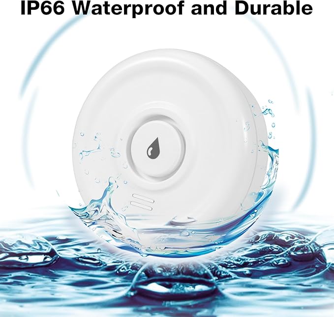 Douevo WiFi Water Leak Sensor, 100 dB Water Alarm Leak Detector, for Home, Basement, Bathroom, Kitchen(3 Pack)