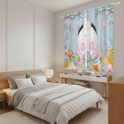 Easter Window Curtains 63 Inch Long 2 Panel Set, Rod Pocket Bedroom Curtains & - Image 4