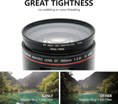 52mm to 37mm Step-up Adapter Rings Filter Adapter Black Metal Step Down Filter - Image 6