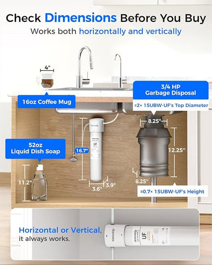 Waterdrop 15UBW-UF 0.01 μm Ultra Filtration Under Sink Water Filter System - Image 5