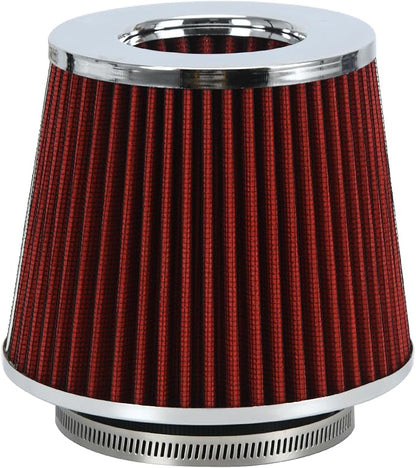 PTNHZ Universal Red 3.5" 89mm High Flow Cold Air Intake Cone Air Filter Power by PTNHZ+RACING