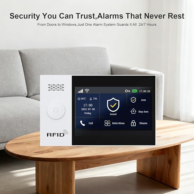 PGST Home Security Systems,Wireless Alarm System with 4G SMS/Tuya App Instant Alerts,Motion Detector,Door Alarm Sensors,Remote for Home,Villa,Apartment,No Monthly Fee (12 PCS)