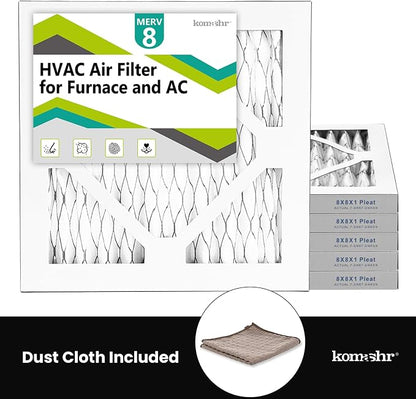 6pack 8x8x1 Air Filter MERV 8, HVAC/Furnace AC Filter Replacement, Dust - Image 5