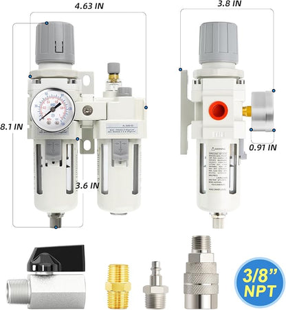 MEANLIN Air Compressor Moisture Filter, AC3010 Air Line Filter, 3/8" NPT Inlet - Image 2