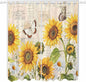Yellow Sunflowers Living Room Curtains 84 Inch Length, Window Curtains Tab Top by Unknown