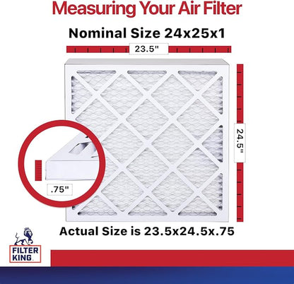 Filter King 24x25x1 Air Filter | 12-PACK | MERV 11 HVAC Pleated A/C Furnace - Image 2