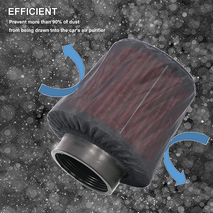 RYANSTAR 76mm 3" High Flow Round Tapered Cone Cool Air Filter Cleaner - Image 4