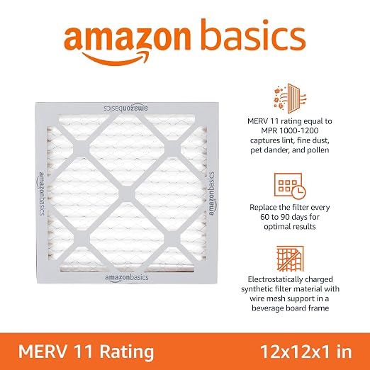 Amazon Basics 12x12x1 Air Filter 6 Pack, MERV 11 AC Furnace Filters - Image 2